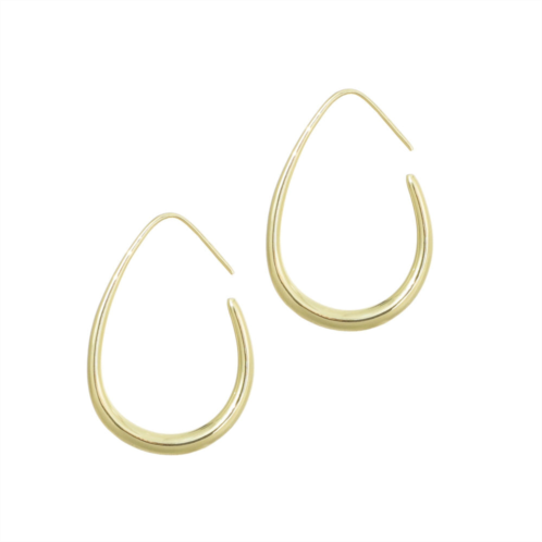 Adornia 14k gold plated wire drop hoops with stoppers