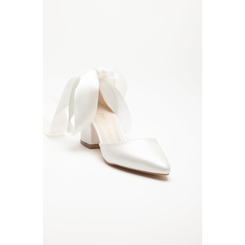 Forever & Always Shoes fiona low block heels with ribbon