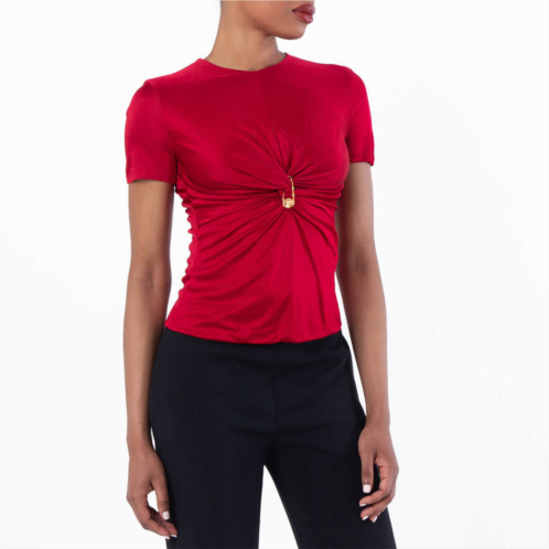 Versace safety pin gathered viscose top