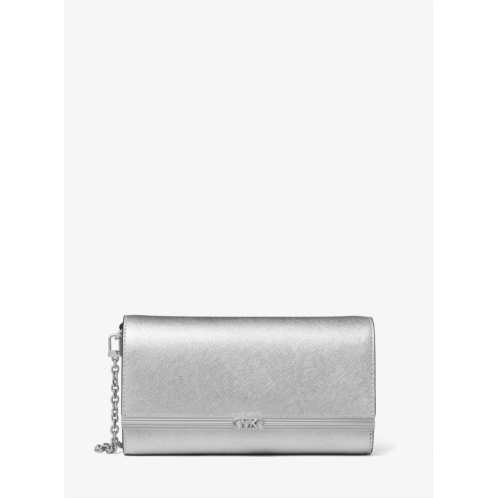 Michael Kors mona large metallic saffiano leather clutch