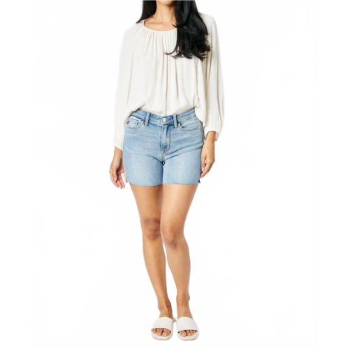 Judy Blue cut off side slit jean shorts in Blue