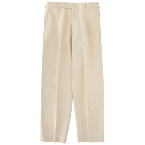 PAUL SMITH light beige relaxed fit pleated linen pants