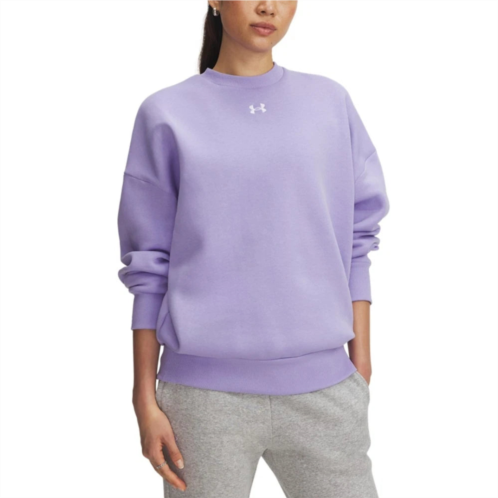 under armour rival fleece oversized crew sweatshirt womens purple gbo3157