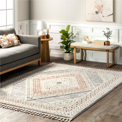 NuLOOM acacia raised diamond tasseled area rug