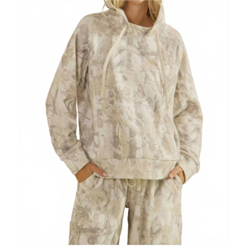 VERVET BY FLYING MONKEY french terry hoodie in neutral camo