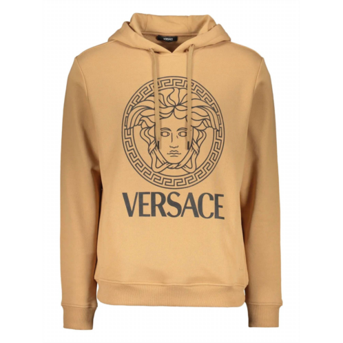 VERSACE womens modern medusa hoodie in caramel brown