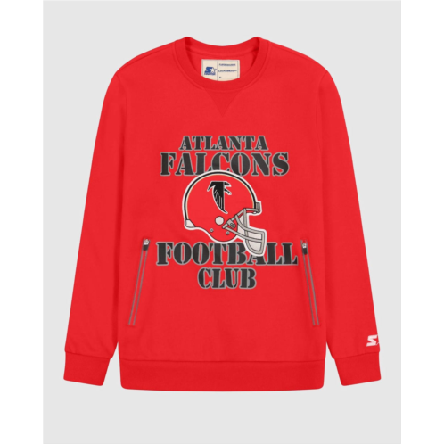 Starter atlanta falcons crew neck sweatshirt with zip pockets in red