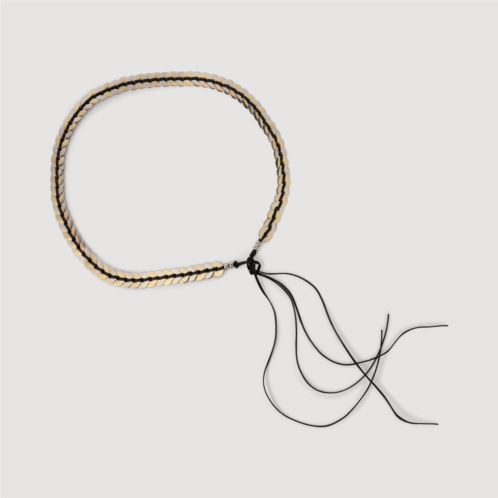 Sandro jewelry belt with leather tie