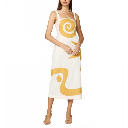 Cleobella brie midi dress in ivory/ochre