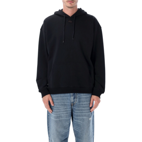 DIESEL black cotton relaxed boxt hoodie
