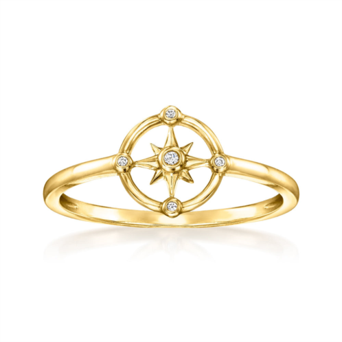 RS Pure by ross-simons diamond compass ring in 14kt yellow gold