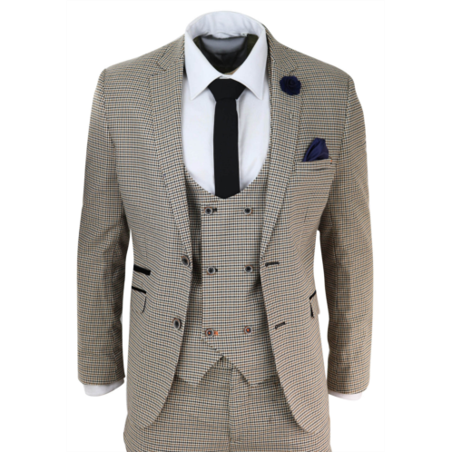 House of Cavani elwood 3 piece suit prince of wales check