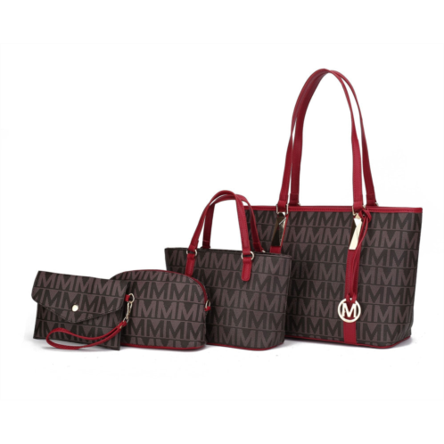 MKF Collection marimar m signature vegan leather womens tote bag by mia k 4 pcs set