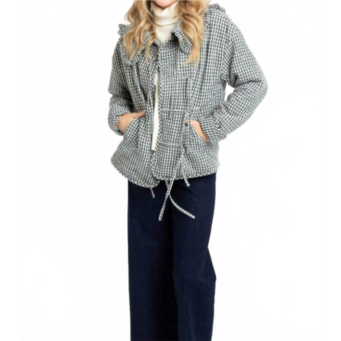 Karlie gingham check jacket in black/white