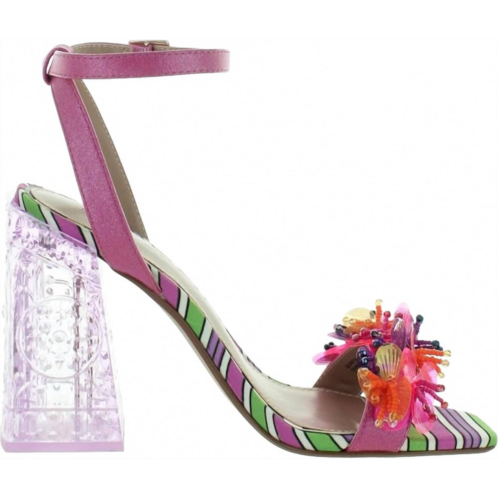 Betsey Johnson womens quinta heeled sandal in pink multi