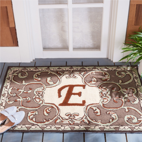 Safavieh monogram hand made area rug mocha traditional style non-shedding