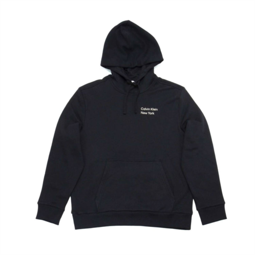 CALVIN KLEIN mens fleece pullover hoodie in black beauty