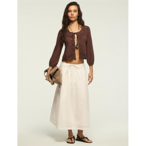 lucky brand womens schiffley trimmed midi skirt