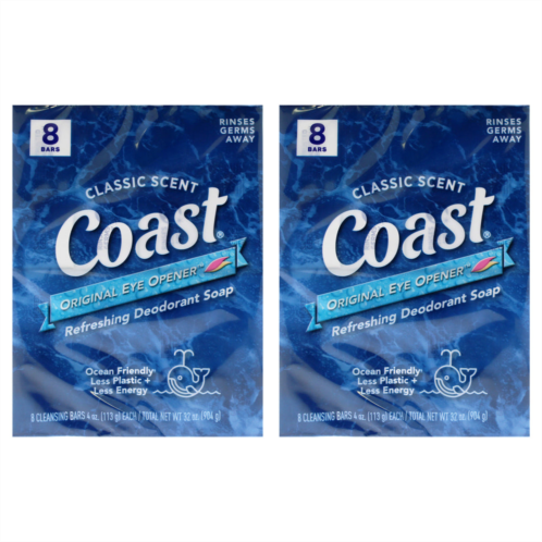 Coast refreshing deodorant soap - classic scent by for unisex - 8 x 4 oz soap - pack of 2