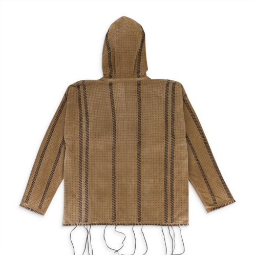 Amiri perforated whip mink charcoal leather jacket