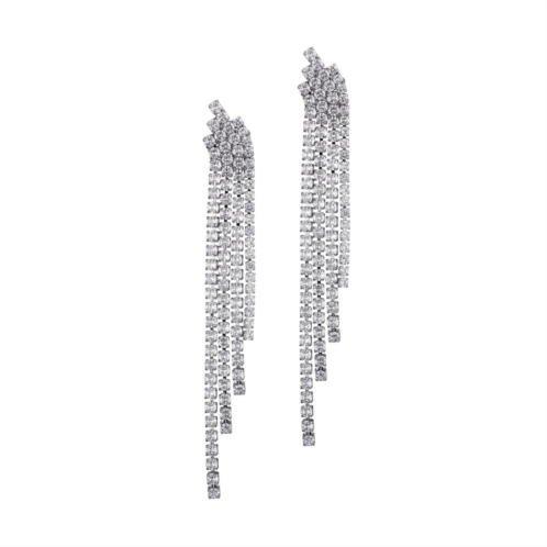 Adornia silver plated crystal cascade sweeper earrings
