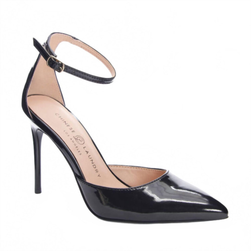 CHINESE LAUNDRY womens dolly point toe ankle strap stiletto heels in black
