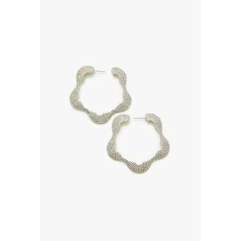 Forever 21 rhinestone floral hoop earrings