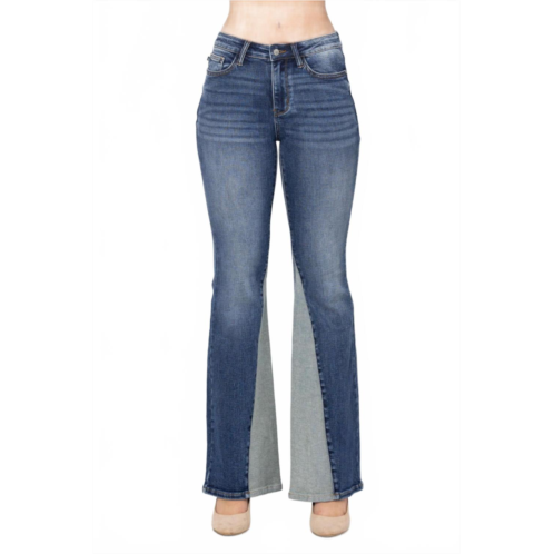 Judy Blue womens inseam panel flare jeans in grey