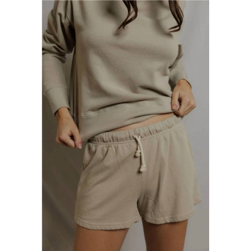 Perfectwhitetee layla french terry sweatshort in driftwood