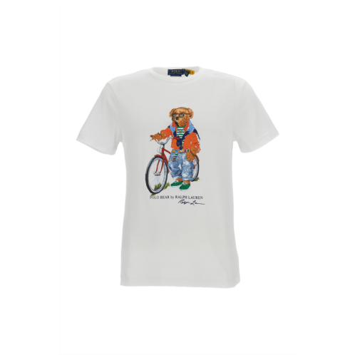 POLO RALPH LAUREN white printed cotton t-shirt