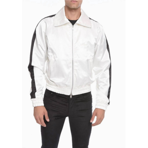 Amiri zip track stripe jacket- white / black
