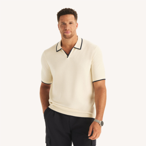 Nautica mens big & tall tipped textured sweater polo