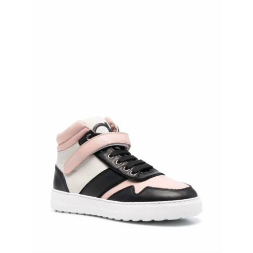 Salvatore Ferragamo womens noe high top sneakers in pink/black