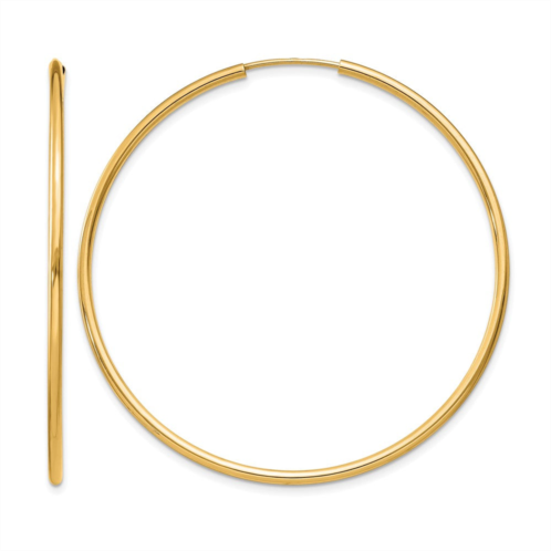 Diamond2Deal 10k yellow gold 1.5mm round endless hoop earrings