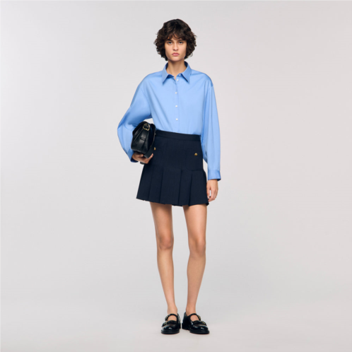Sandro mini striped pleated skirt