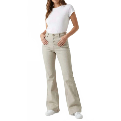 Gasoline side zip wide leg jean in neutral