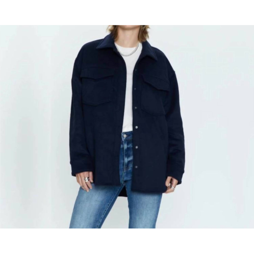 PISTOLA mandy oversized shirt jacket in navy sky