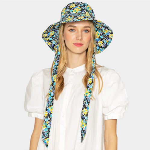 FASHNZFAB flower patterned chin tie bucket hat
