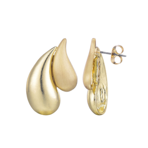 Adornia gold plated 2-teardrop studs