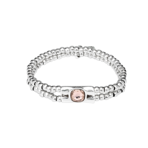UNOde50 blush crystal dual-strand bracelet