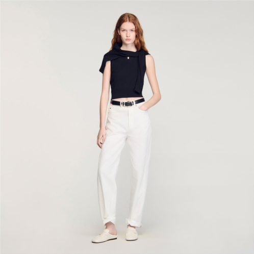 Sandro sleeveless short knit sweater