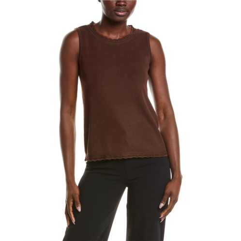 anne klein pointelle trim sweater tank