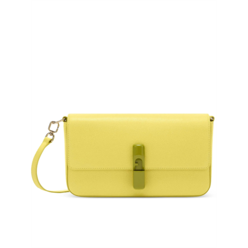 FURLA iride s rectangular soft yellow leather bag