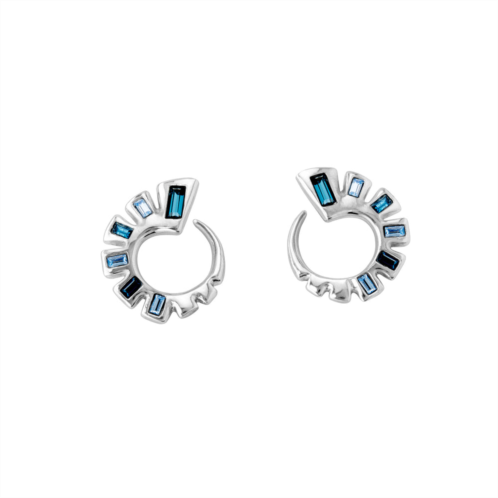UNOde50 blue crystal link hoop earrings