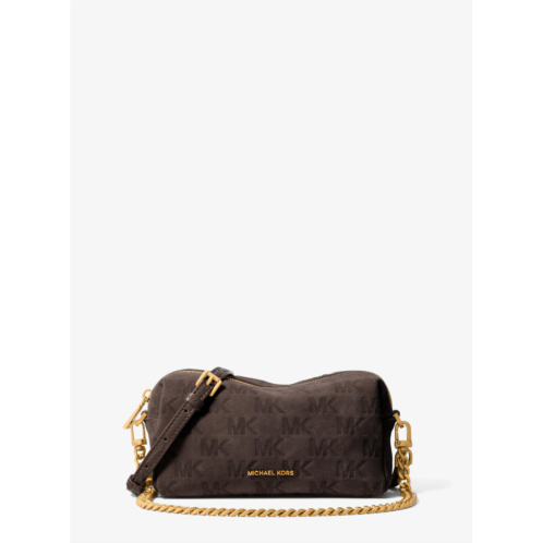 Michael Kors bryant small logo embossed suede convertible crossbody bag
