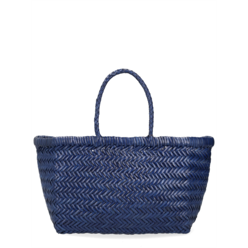 DRAGON DIFFUSION deep blue triple jump small leather tote bag