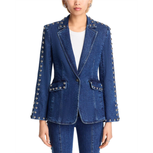 Cinq a sept denim studded milly jacket in blue