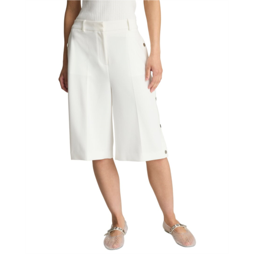 kenneth cole high-rise fly front rivet side snap short