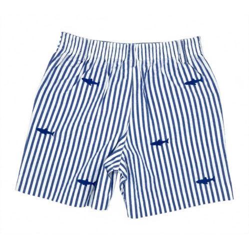 Florence Eiseman kids shark seersucker short in blue/white
