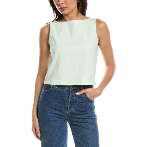 Theory linen-blend bateau top